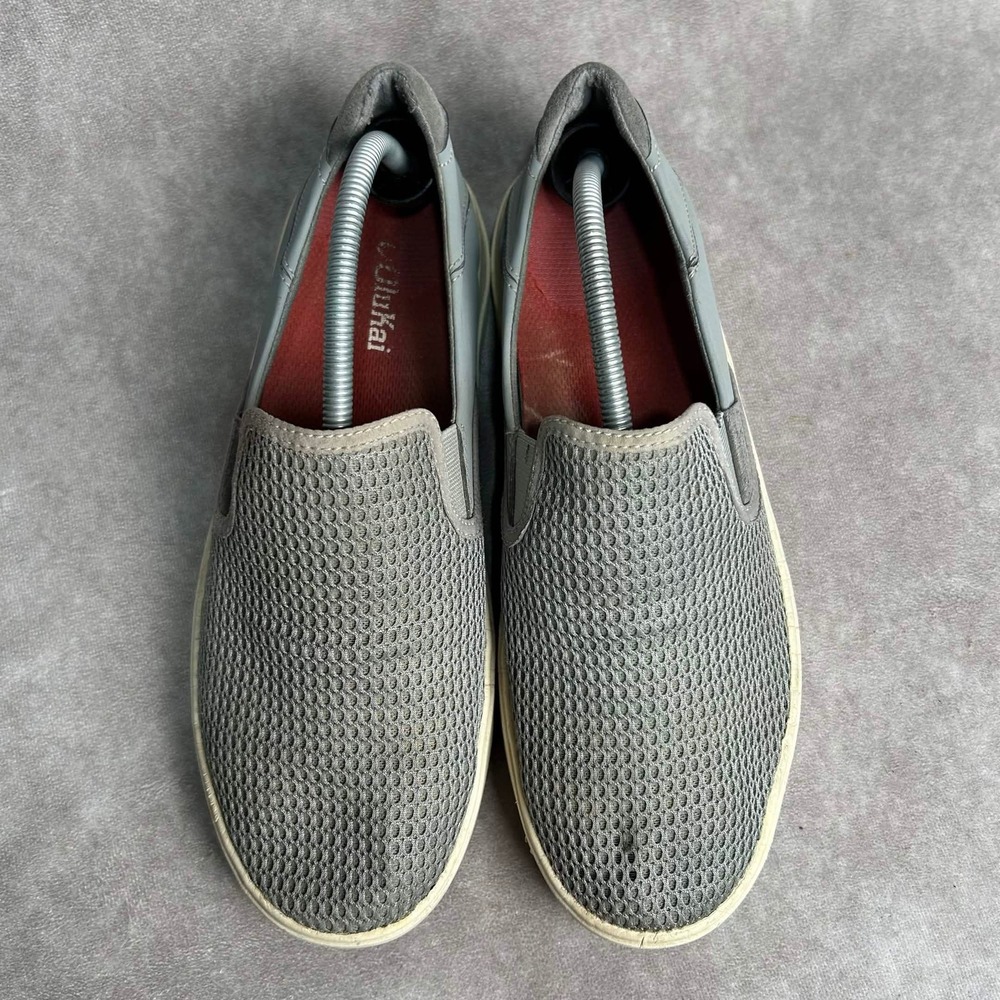 OluKai Lae'ahi Mens 10 Grey Mesh Slip On Sneakers 10443-2525 Casual Shoes - Picture 5 of 9